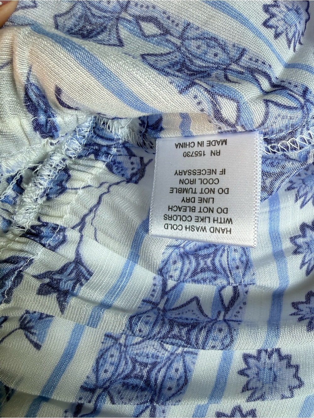 Rose & Olive Blue Floral Smocked Peplum Blouse NWT - Picture 5 of 6